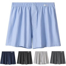 Black and Gray Striped Boxer Briefs Men's Underwear Big Size Pajama Bottoms