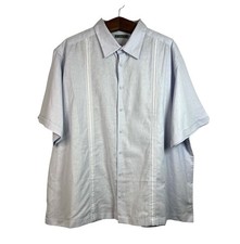 Cubavera Mens Light Blue Button Down Shirt Guayabera Size 2X NWT Linen Blend