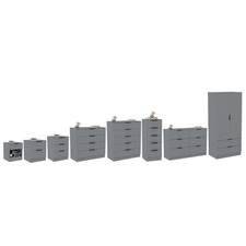 Modern Bedroom Wardrobe Storage Unit Furniture Bedside 1 2 3 4 5 6 Drawers Grey