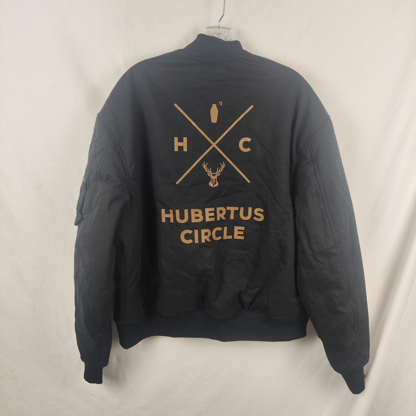 Jagermeister Jacket Mens Large Black Hubertus Circle Bomber Insulated Logo image 9