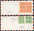 US Stamps # 803-31+692-701 Blocks On Registered FDCs Rare 29 Matched Covers
