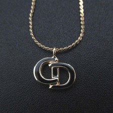 Vintage Christian Dior CD logo necklace pendant in gold plated gold. Women USED