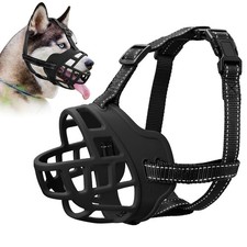 Dog Muzzle for Large Medium Dogs Small Basket Prevent Biting Black Size 6