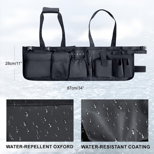 Fishing Bucket Organizer with Top Cover, Ice Fishing Tackle Bag with Rod & Pl... - Picture 3 of 7