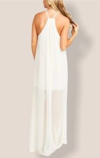 Show Me Your Mumu Rochester Maxi Dress White Bridal Beach Sheer Lined Small