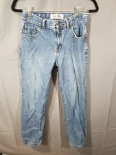 Raw Edge Denim Regular Fit Straight Leg Jeans Boys Size 16 With Adjustable Waist
