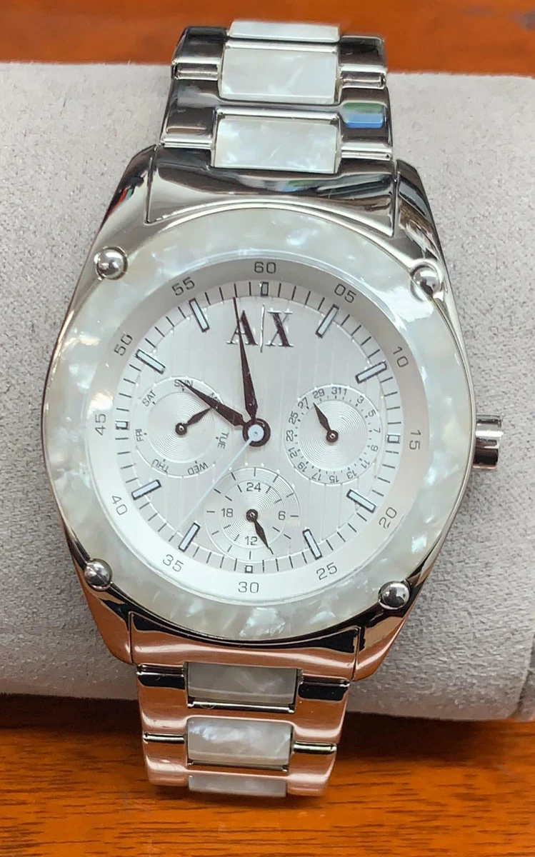 Armani Exchange Marble Accent Stainless Steel Multifunction Ladies Watch  AX5076 | eBay