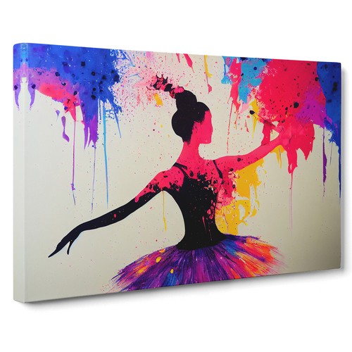 Quadro poster donna ballerina dipinta vol.2 stampa tela astratta arte da parete incorniciata - Foto 3 di 5