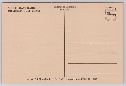 Gulfport Mississippi, Golfküstenhafen von Phil Montalbo, alte Postkarte - Bild 2 von 2