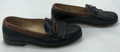 Allen Edmonds Men's Black Brown Leather Braided Loafer Dress Shoe Size 9.5 D - Picture 4 of 12