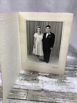 Vintage Black White Wedding  Photo 8x10 Cardboard Frame New Jersey Bride