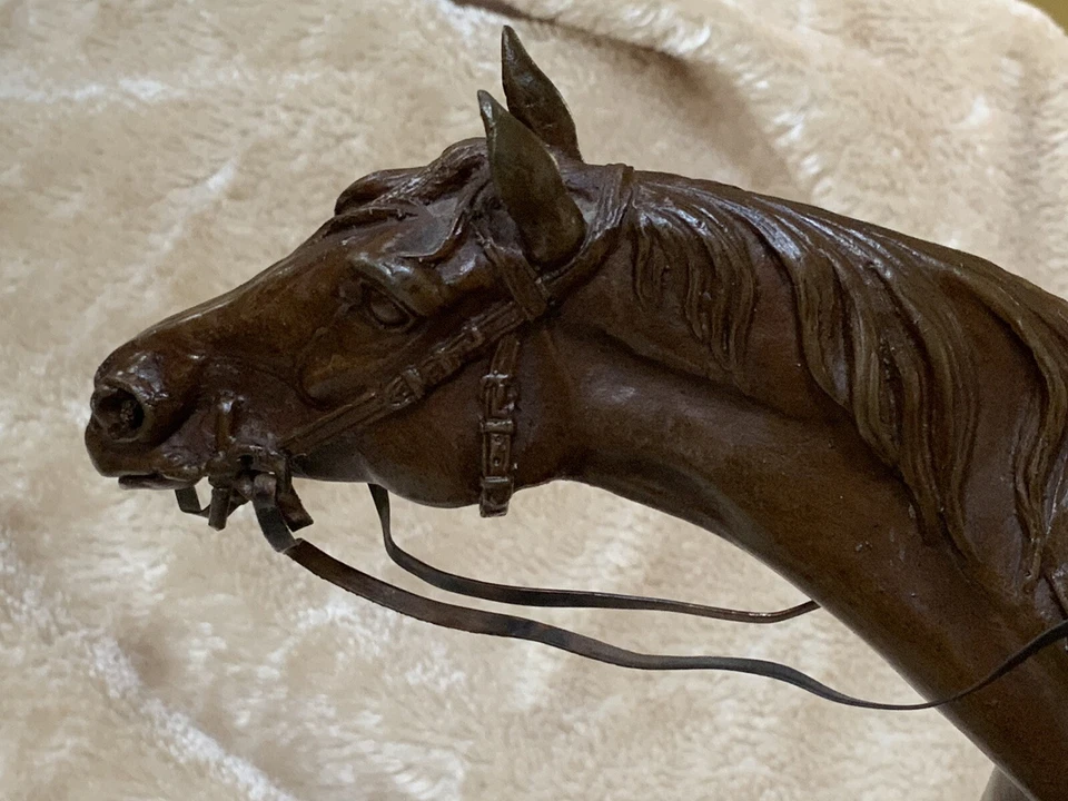 jules moigniez signed bronze “Left Racehorse” marble base RARE!! Excellent Cond. - Image 4 of 4