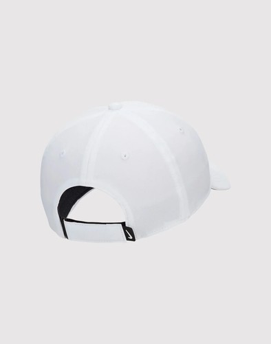 New Nike Club Structured Swoosh Hat Deep White Black Cap FB5625 100 Size L/XL - Picture 5 of 6