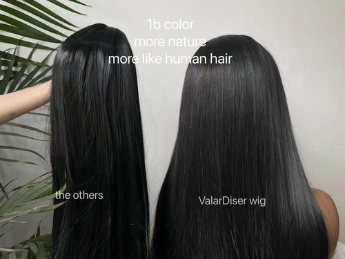 Long Straight Black Wigs Middle Part Natural Black Wig Long Wig for Women Heat R - Picture 7 of 9