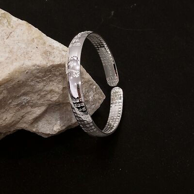 Pure S999 Sterling Silver 999 Vintage Virtue Wide Bracelet