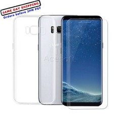 Premium Real Tempered glass Screen Soft TPU Case for Samsung Galaxy S8+ SM-G955U