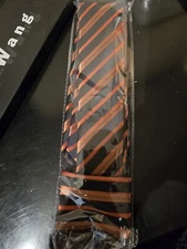 Barry.Wang Stripe Men Ties Set Classic WOVEN Necktie with Handkerchief Cufflinks