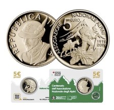 Moneta 5€ euro Centenario dell'Associazione degli Alpini coincard 2019 Italia