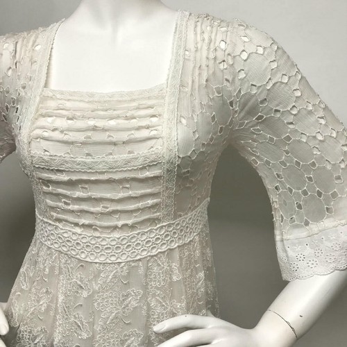 SUNDANCE CATALOG Embroidered 100% SILK Blouse Top & Slip EYELET LACE Cut-Outs S - Picture 4 of 12