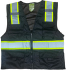GlowWise Sv804Bk Black Safety Vest with Reflective Stripes