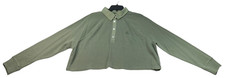 Calvin Klein Sweatshirt Womens Size Large Green Long Sleeve Cropped New
