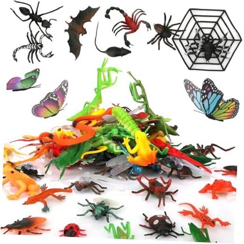 78 Pieces Plastic Insect Assorted Fake Insect Mini Realistic Bugs Toys 78pcs