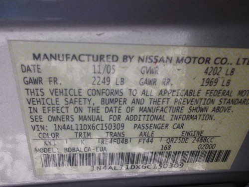 Used A/C Selector Switch fits: 2006 Nissan Altima w/AC manual control Grade A - Picture 6 of 7