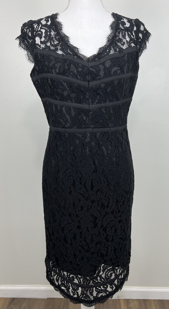 Adrianna Papell Women's Black Lace Sheath Dress Size 6 | eBay
