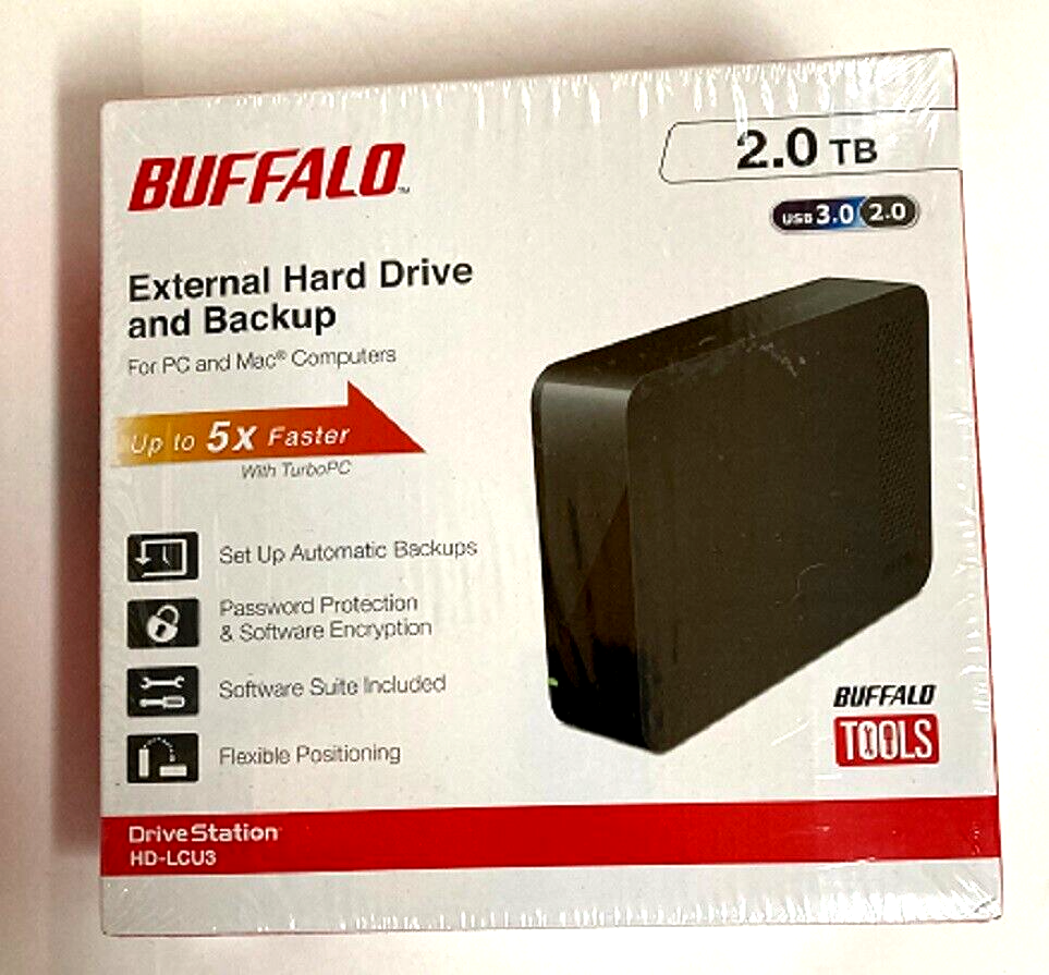 Buffalo External Hard Drive & Backup PC Mac Brand New Shrinkwrapped-image