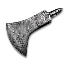 Custom Hand Forged Damascus Steel Tomahawk - Hatche Viking Axe Head AX250-A
