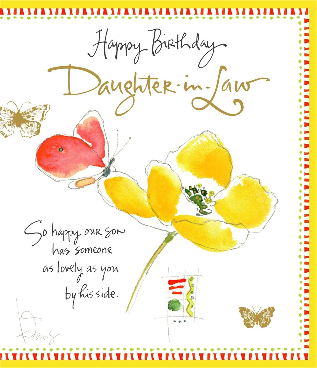 Lovely Daughter-In-Law Birthday Greeting Card Foiled Greetings 