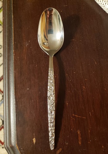 ROSE GARDEN Floral Stainless Flatware Place/Oval Soup Spoon