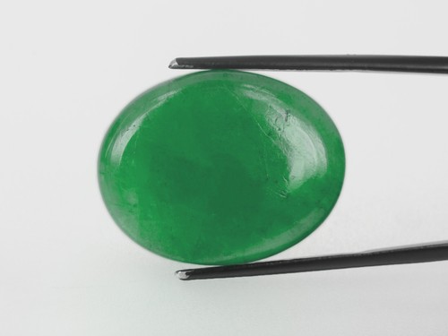 RUSSIA Smeraldo 48,28 Cts Foglia Naturale Verde Ovale - Foto 4 di 9