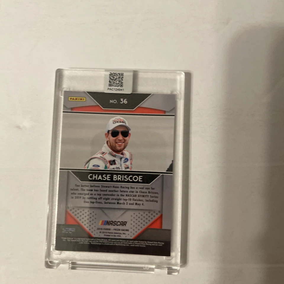 Chase Briscoe signed 2019 Panini Prizm Rookie Card COA Slab NASCAR Auto - Image 2 of 3