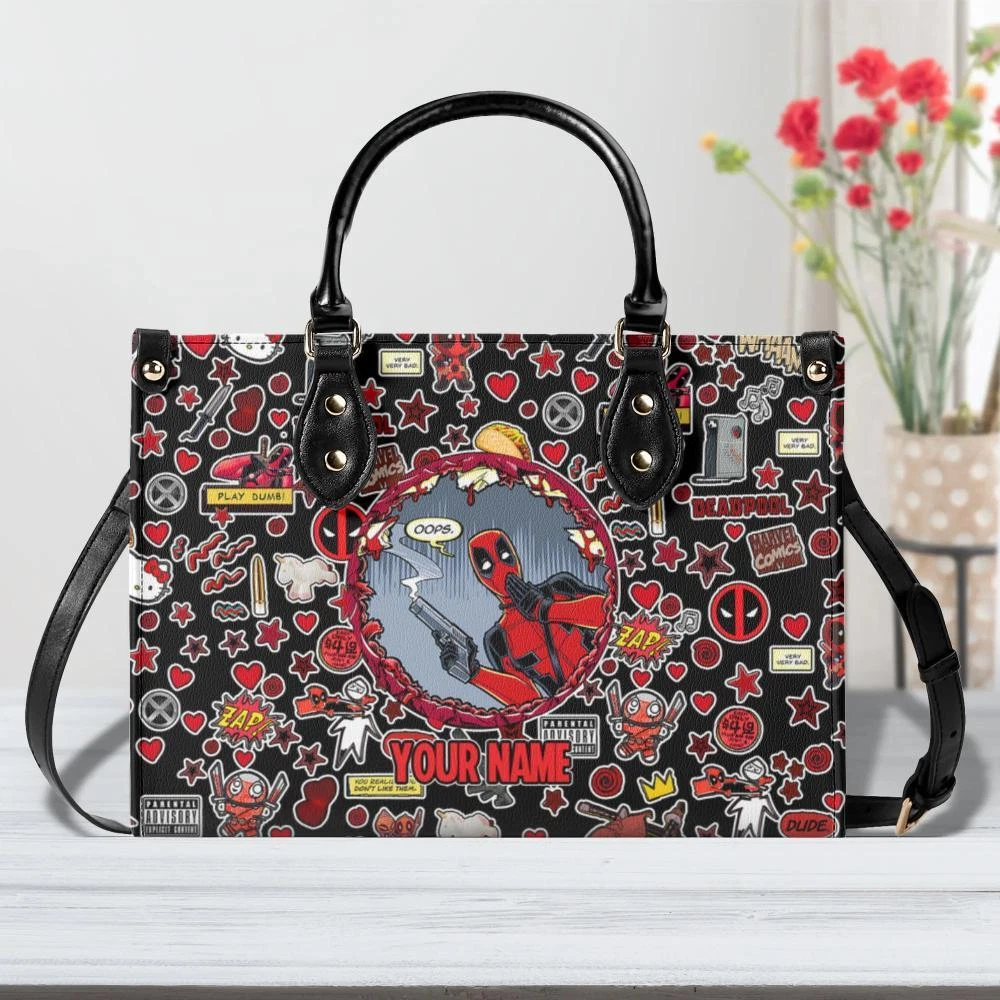 Personalized Deadpool-Luxury Women PU Leather Handbag Halloween Christmas Gift