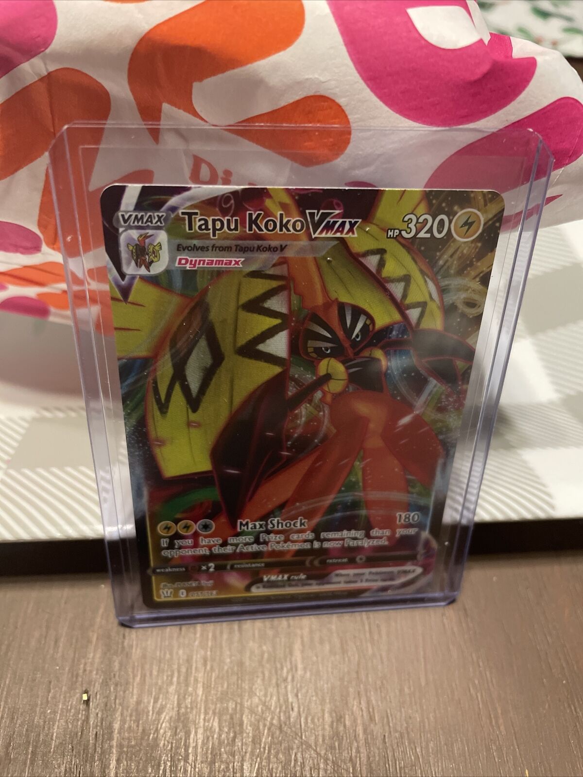 Tapu Koko VMAX 051/163 HP320 Gold Foil Fan Art Display Card - NM