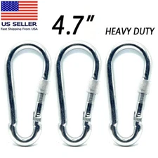 4.7 inch Locking Carabiner Clips- Stainless Steel Spring Snap Hook