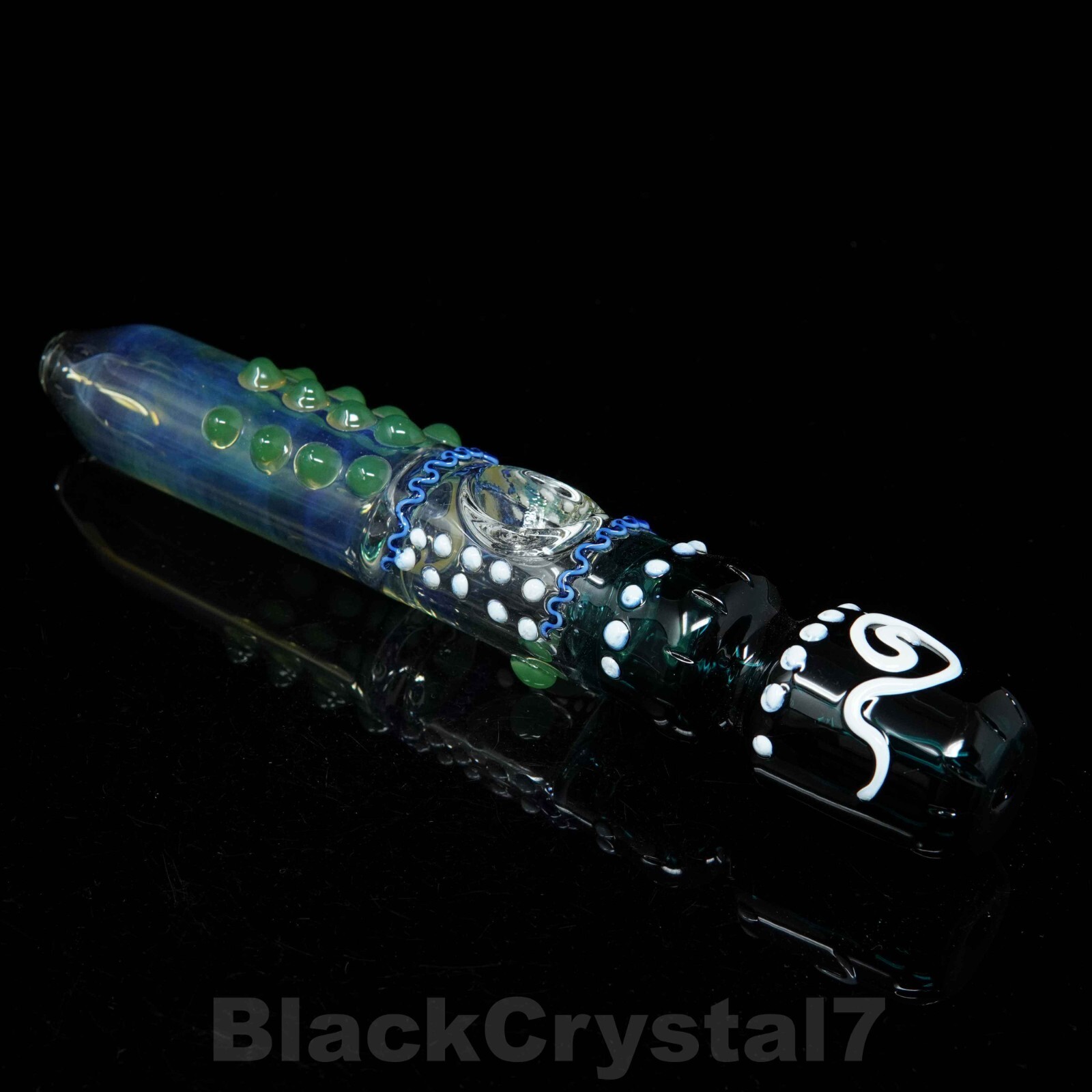 8" Handmade Green Electric Energy Steam Roller Tobacco Smoking Bowl Glass Pipes