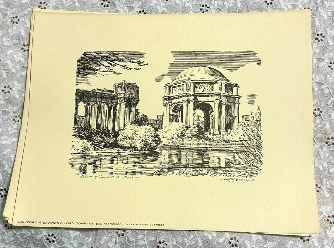 vintage (LOT OF 11) FLOYD R HILDEBRAND ART PRINTS of SAN FRANCISCO CALIFORNIA eBay