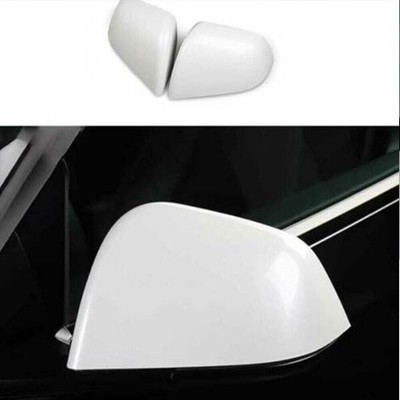 For Tesla Model 3 2020-2021 Exterior Rear View Mirror Cover Trim 2pc White Z