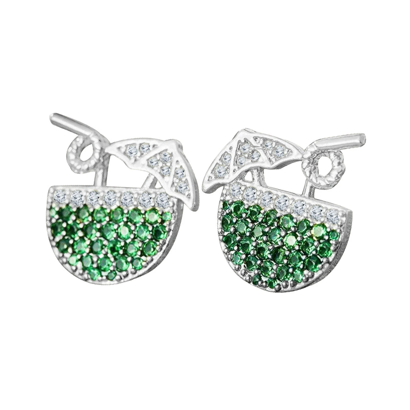 Emerald Glass Stud Fashion Earrings
