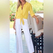Boston Proper Proper White Wide Leg Chino Pants NWT size 2