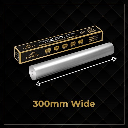 Heavy Duty Aluminum Foil Roll – 12" x 164ft, Commercial Grade with Cutter - Picture 4 of 9
