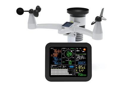 Home Weather Station Indoor/Outdoor with Rain Wind Temperature Pressure ...