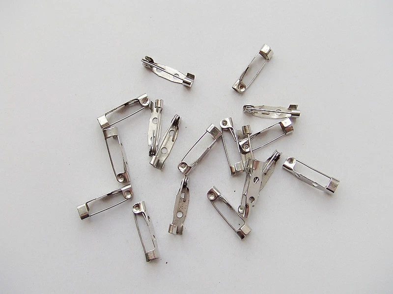 Offerta !20pz base per spille 20x5mm colore argento scuro bijoux