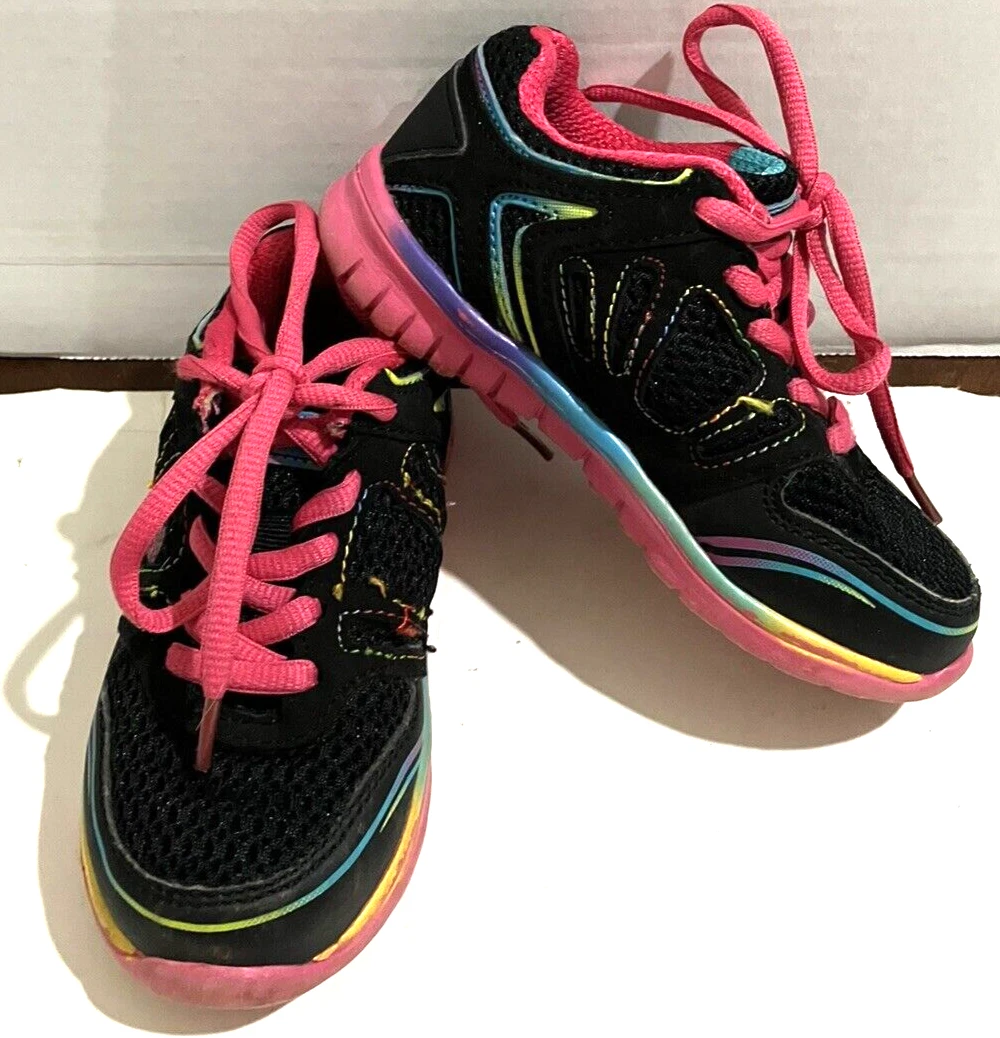 U.S. Polo Assn. Kids size 8.5 Black and Pink Athletic sneaker Shoe