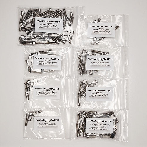 Kit vis allen inox motor completo YAMAHA TR1 XV1000 pour supprimer les vis grippées
