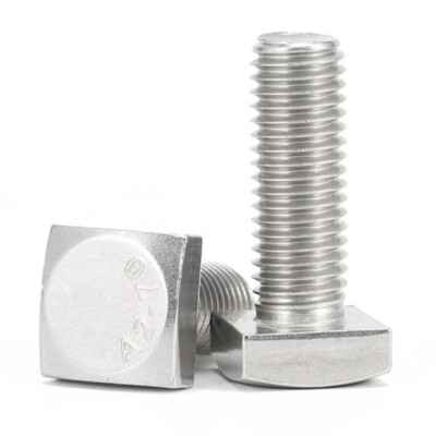 M4 M5 M6 M8 M10 M12 Square Head Bolt GB35 304 A2 Stainless Steel C-Grade Screw