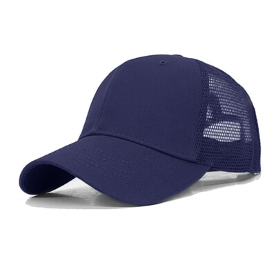 Mens Womens Trucker Hat Mesh Back Plain Solid Snapback Baseball Cap Blank Visor