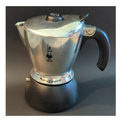 Bialetti Mukka Express Cappuccino Stovetop Moka Pot Aluminum Silver/Black